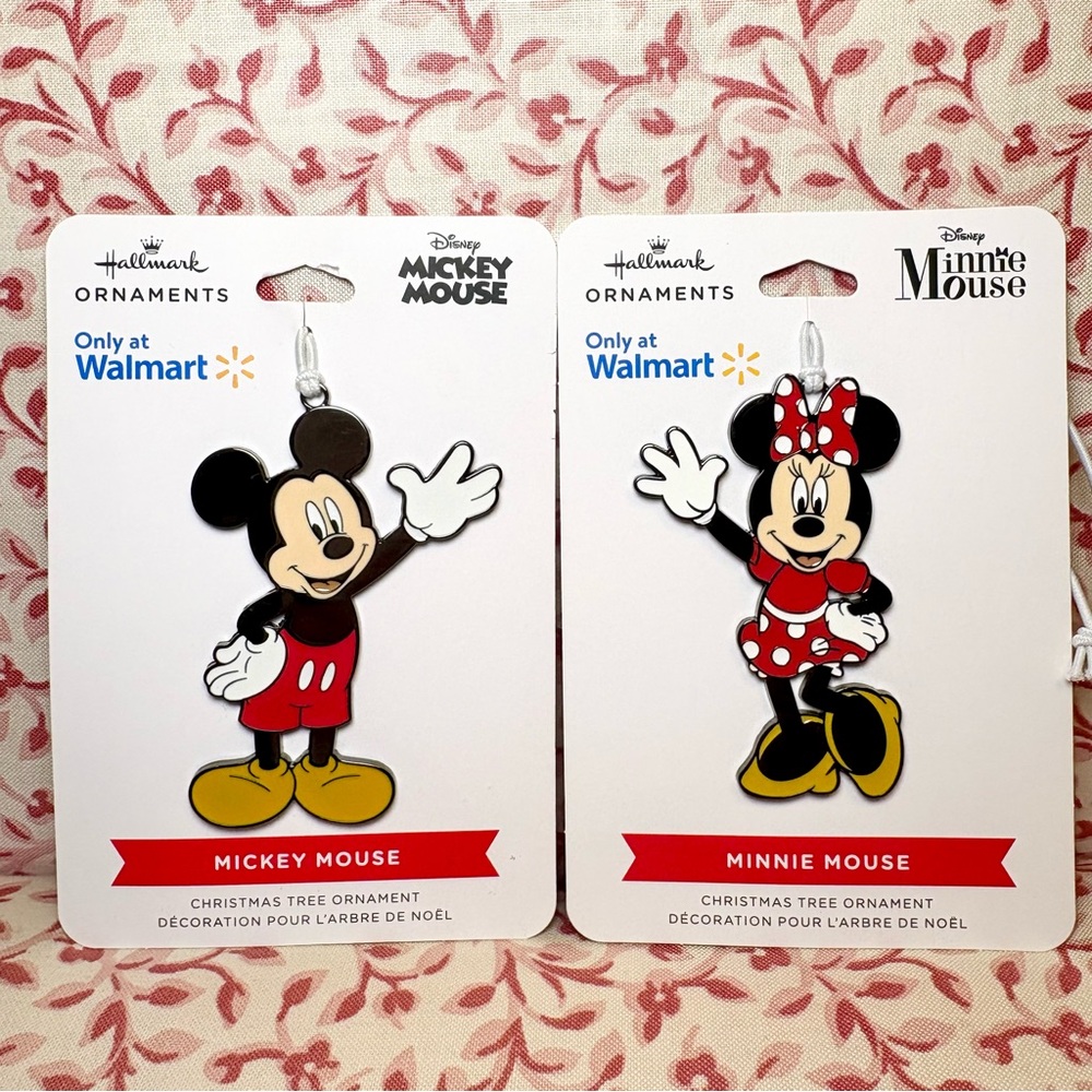 Hallmark Disney Mickey & Minnie Mouse Enamel Ornaments